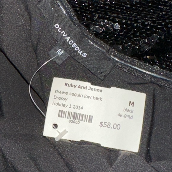 Ruby and Jenna Women’s Black Sleeveless Sequin Low Back Mini Dress Size Medium. - Picture 3 of 3